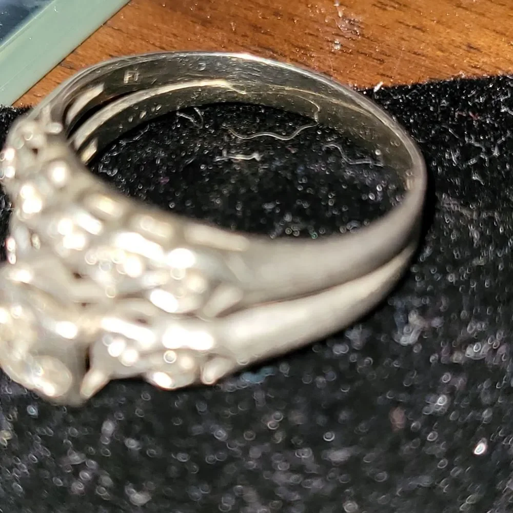 Antique Diamond Wedding Engagement Ring Set